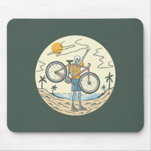 Skeleton Summer Bike Mouse Mat