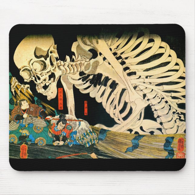 Skeleton Summoned by Witch Kuniyoshi Fine Art Mouse Mat (Front)