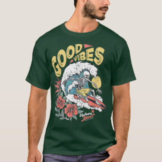 Skeleton Surf For Surf Lover Vintage Skeleton Love T-Shirt