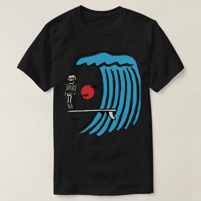 Skeleton surf wave T-Shirt (Design Front)