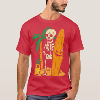 Skeleton Surfer And Pineapple Halloween Costume Co T-Shirt