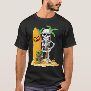 Skeleton Surfing Halloween Hawaii Hawaiian Men Su T-Shirt