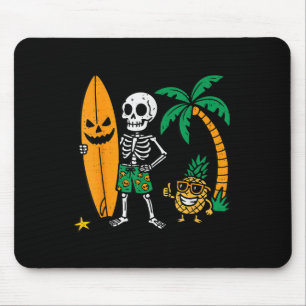 Skeleton Surfing Halloween Surfer Costume Hawaiian Mouse Mat