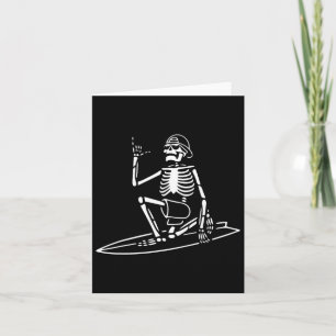 Skeleton Surfing Lazy Halloween Costume Skull Bone Card