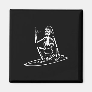 Skeleton Surfing Lazy Halloween Costume Skull Bone Magnet
