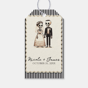 Skeleton Sweethearts Bride Groom Whimsical Wedding Gift Tags