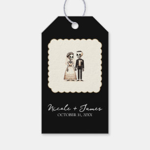 Skeleton Sweethearts Bride Groom Whimsical Wedding Gift Tags