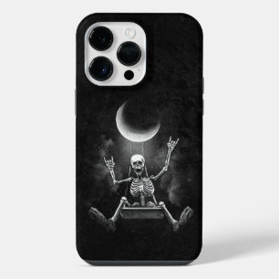 Skeleton Swinging Moon iPhone 14 Pro Max Case