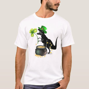 Skeleton T Rex Dinosaur Funny Happy Patrick's Day, T-Shirt