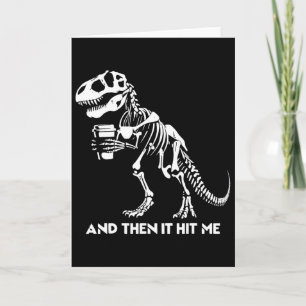Skeleton T-rex Dinosaur Halloween Men Women Funny  Card