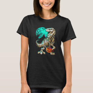 Skeleton T Rex Halloween Boys Dino Kids Fossil Bon T-Shirt