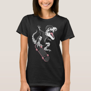 Skeleton T-rex Skateboarder - Vintage Dinosaur Ska T-Shirt