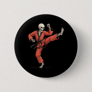 Skeleton Taekwondo Funny Halloween Costume Toddler 6 Cm Round Badge
