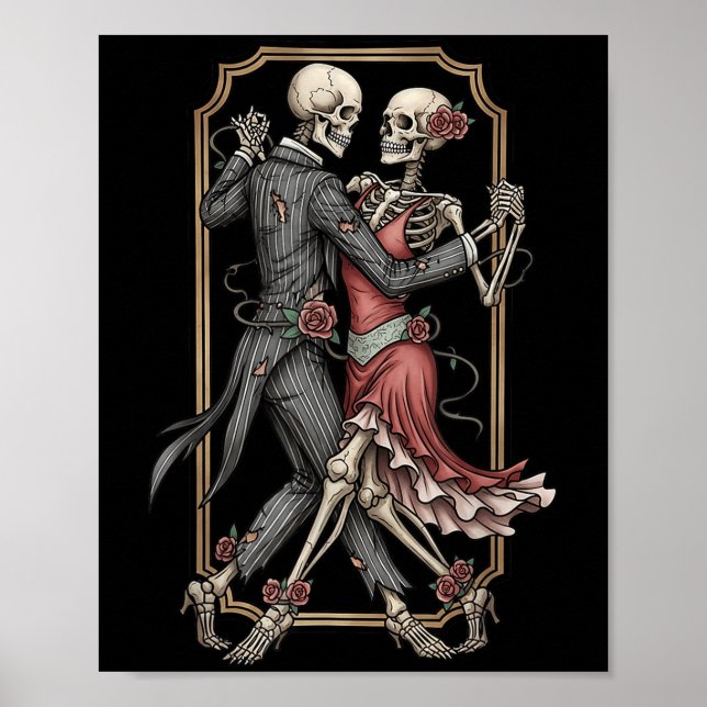 Skeleton Tango Halloween Costume Spooky Dancers Da Poster (Front)