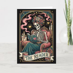 Skeleton Tarot Card The Reader Book Lover Valentin