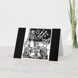 Skeleton Teacher and Students "Day of the Dead" Card