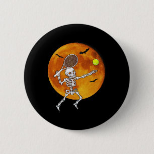 Skeleton Tennis Halloween Racket Ll 6 Cm Round Badge
