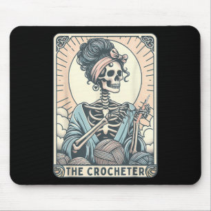 Skeleton The Crocheter Mum Tarot Card Knitter Croc Mouse Mat