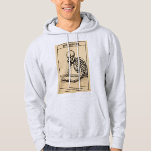 Skeleton Thinker Illustration Hoodie