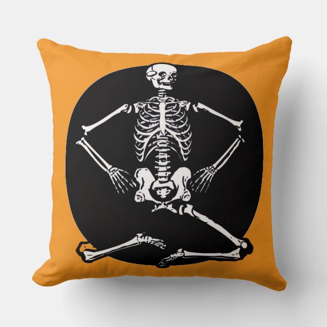 Skeleton Throw Pillow (Front)