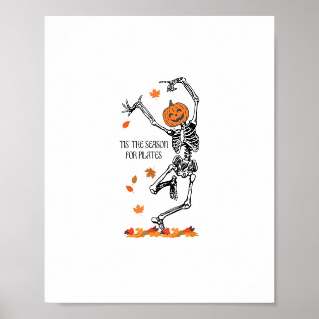 Skeleton Tis The Season For Pilates Meditation Hal Poster (Front)