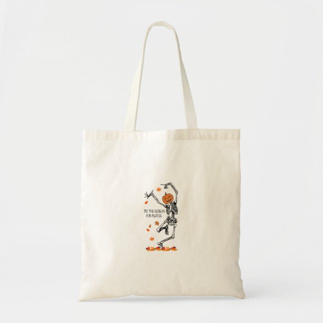 Skeleton Tis The Season For Pilates Meditation Hal Tote Bag (Front)