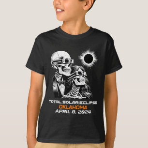 Skeleton Total Solar Eclipse Oklahoma Ok T-Shirt