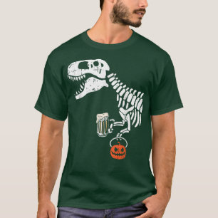 Skeleton TRe Drinking Beer Costume Funny Halloween T-Shirt