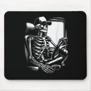 Skeleton Truck Driver Funny Big Trucking Truck Mouse Mat