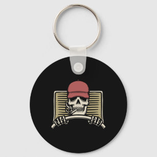 Skeleton Trucker Lazy Halloween Costume Skull Truc Key Ring