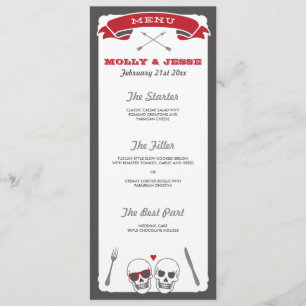 Skeleton Valentine Wedding Menu