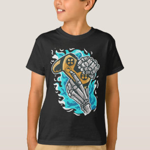 Skeleton Video Game Controller Player Gamer T-Shirt