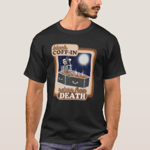 Skeleton Vintage Picture With Smiling Skull Drinki T-Shirt