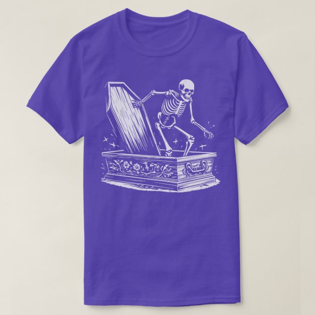 skeleton waking up from the coffin T-Shirt (Design Front)