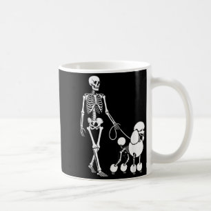 Skeleton Walking Poodle Dog Lovers Halloween Humou Coffee Mug