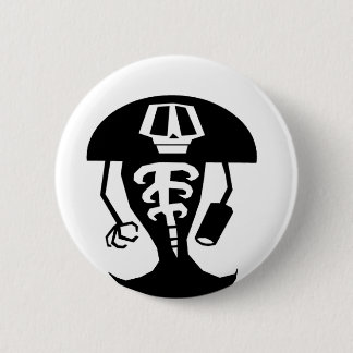 Skeleton warrior 6 cm round badge