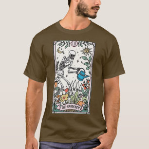 Skeleton Watering Plants Funny Plant Gardening Gar T-Shirt