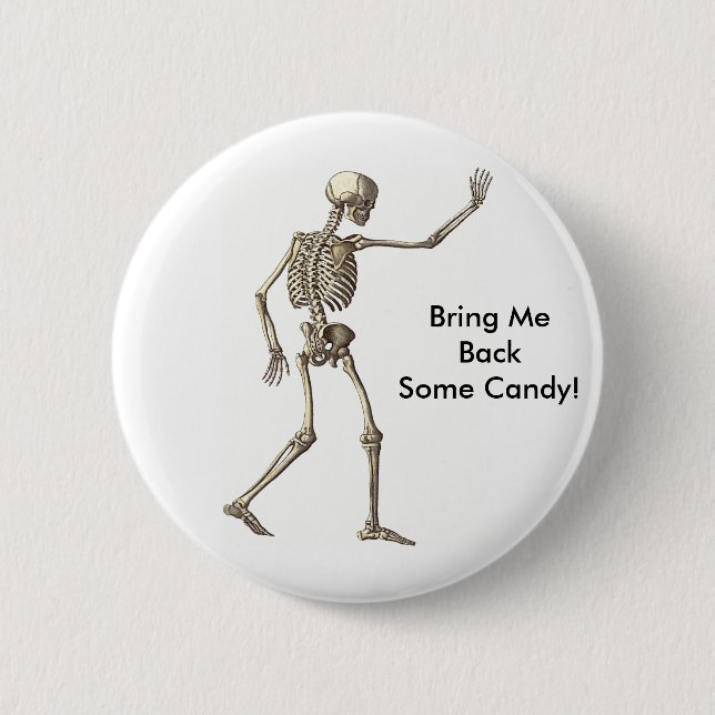 Skeleton Waving Button (Front)