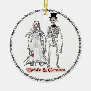Skeleton Wedding Ceramic Tree Decoration
