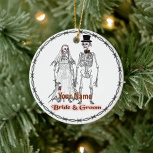 Skeleton Wedding Ceramic Tree Decoration