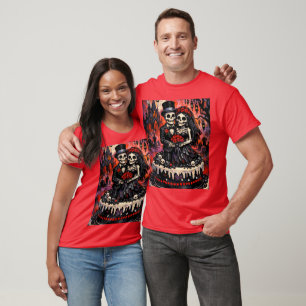 Skeleton Wedding, gothic Lovers Embrace  T-Shirt