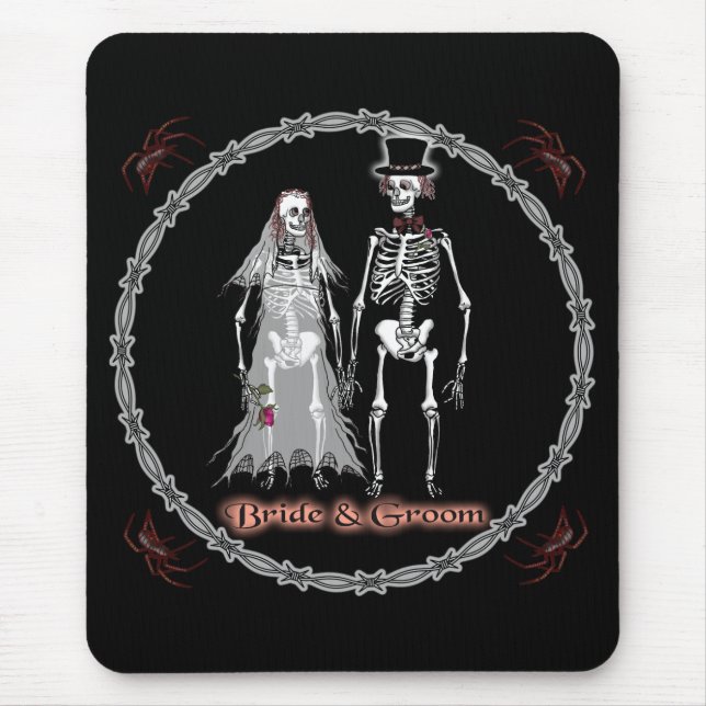 Skeleton Wedding Mouse Mat (Front)