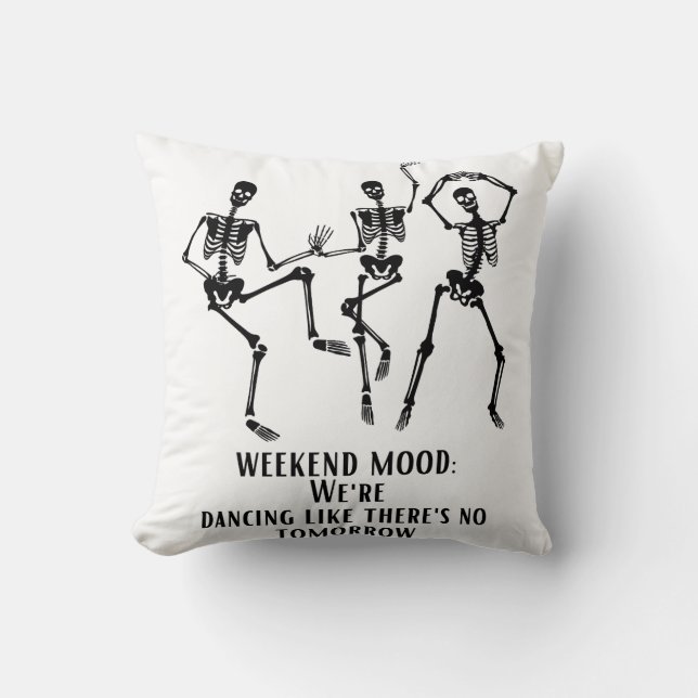 Skeleton weekend mood cushion (Front)
