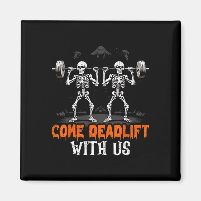 Skeleton Weightlifter Bodybuilder Workout Fitness  Magnet (Front)