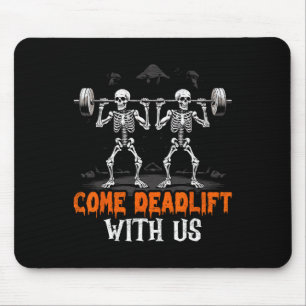 Skeleton Weightlifter Bodybuilder Workout Fitness Mouse Mat