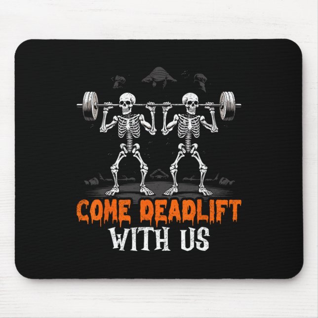 Skeleton Weightlifter Bodybuilder Workout Fitness  Mouse Mat (Front)
