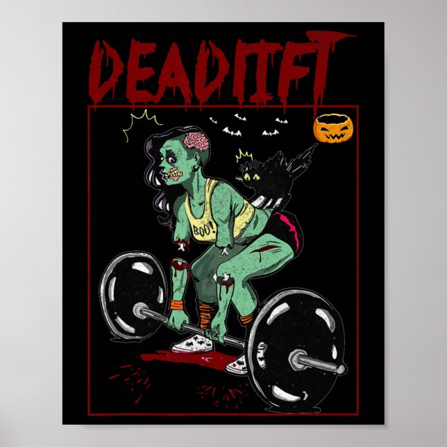 Skeleton Weightlifter Bodybuilder Workout Fitness  Poster (Front)