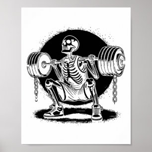 Skeleton Weightlifting Weightlifter Bodybuilding  Poster