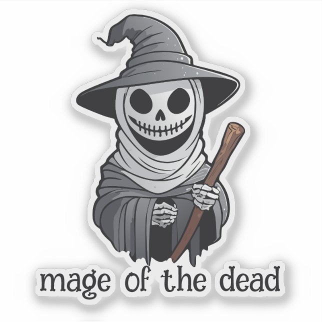Skeleton Witch Holding a Wand (Front)