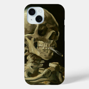 Skeleton with a Burning Cigarette   Van Gogh iPhone 15 Case